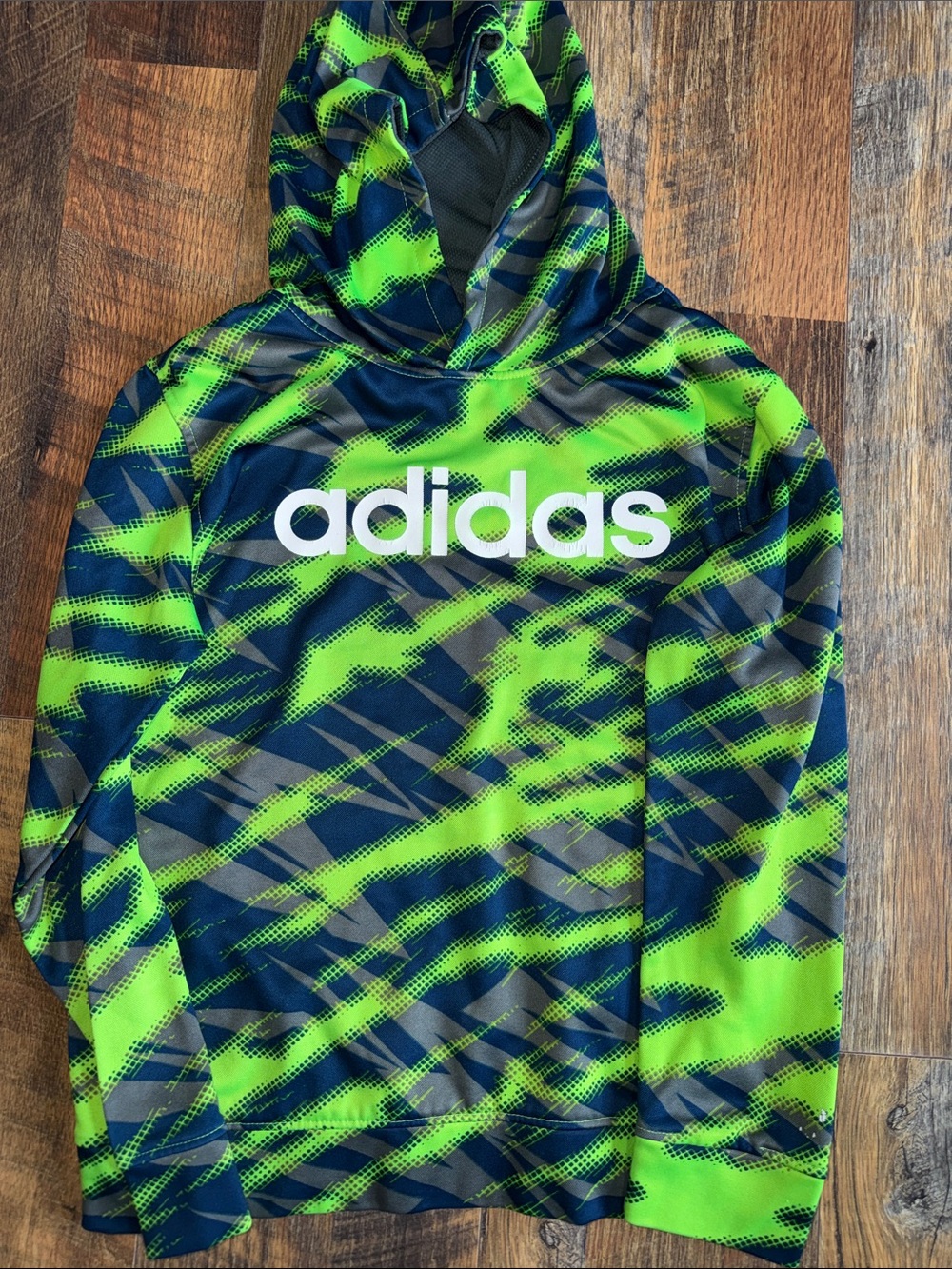 adidas Green and Navy Graphic Hoodie